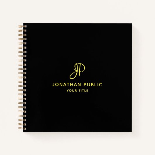 Monogramm-Vorlage für das erste Gold-Script-Geschä Notizblock (Vorderseite)