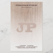 Monogramm-Vorlage für die braune Holzplatine Briefpapier (Vorderseite)