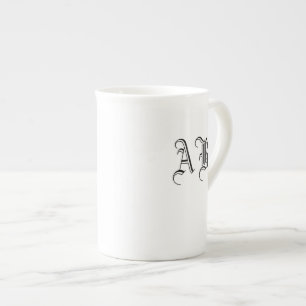 Monogramm-Vorlage für die Tasse mit weißem Bein