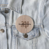 Monogramm-Vorlage Plankenbrett Holz-Look Alt Schri Button (Beispiel)