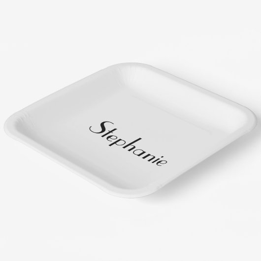 Monogramm-Vorlage Schwarz-weiß Benutzerdefiniert N Pappteller (Gewinkelt)