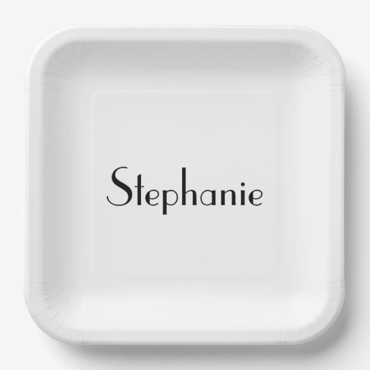 Monogramm-Vorlage Schwarz-weiß Benutzerdefiniert N Pappteller (Vorderseite)