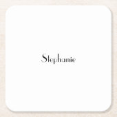 Monogramm-Vorlage Schwarz-weiß Benutzerdefiniert N Rechteckiger Pappuntersetzer (Vorderseite)