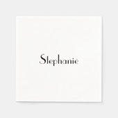 Monogramm-Vorlage Schwarz-weiß Benutzerdefiniert N Serviette (Vorderseite)