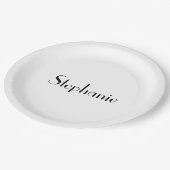 Monogramm-Vorlage Schwarz-weiß Niedlich Pappteller (Schrägansicht)