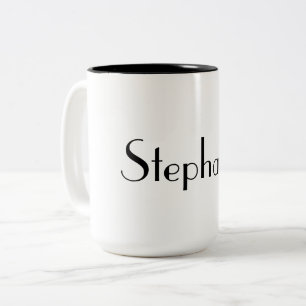 Monogramm-Vorlage Schwarz-weißes Cooles Geschenk Zweifarbige Tasse