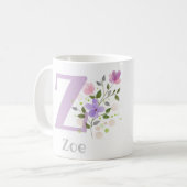 Monogramm & Vorname Kaffeetasse (Vorderseite Links)