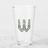 Monogramm W - 16 oz Glas (Vorderseite)