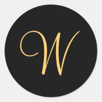 Monogramm W, goldfarbene Anfangsfarben W auf schwa