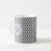 Monogramm-W-Tasse-Monogramm-Vorlage Kaffeetasse (Vorderseite Links)