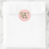 Monogramm W und Namen Rosa Aufkleber (Tasche)