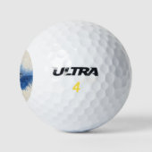 Monogramm Wal Schwanz Ozean Meerestiere Golfball (Logo)