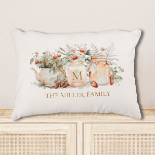 Monogramm-Wald-Blumen-Botanischer-Familienname Dekokissen
