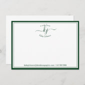 Monogramm Wald grün vom Schreibtisch der Karte (Vorne/Hinten)