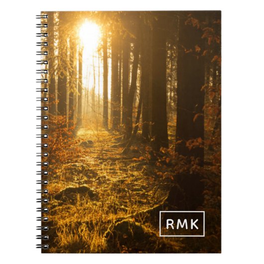 Monogramm | Wald im Herbst Notizblock (Vorderseite)