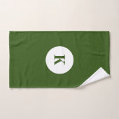 Monogramm Waldgrün Farbige Elegante Moderne Handtuch (Handtuch)