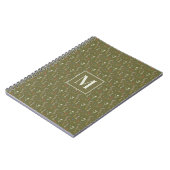 Monogramm Waldgrüner Wasserfarben-Wildblumengarten Notizblock (Linke Seite)