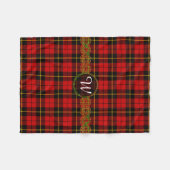 Monogramm Wallace Tartan Fleecedecke (Vorderseite (Horizontal))