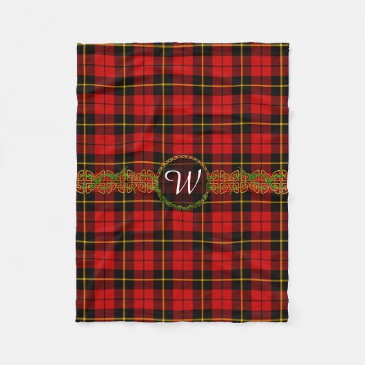 Monogramm Wallace Tartan Fleecedecke (Vorderseite)