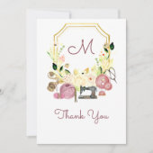 Monogramm-Wappen der Seamstresse Einladung (Vorderseite)