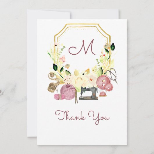 Monogramm-Wappen der Seamstresse Einladung (Vorderseite)