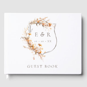 Monogramm-Wappen-Hochzeit im Herbst Gästebuch