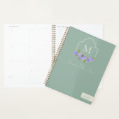 Monogramm Wappen mit Watercolor Lila Hydrangea Planer (Anzeige)