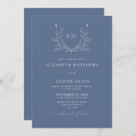 Monogramm-Wappen | Moderne Minimalistische Hochzei Einladung