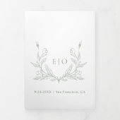 Monogramm-Wappen | Modernes Minimalistisches Hochz Dreifach Gefaltete Einladung (Cover)