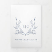 Monogramm-Wappen | Modernes Minimalistisches Hochz Dreifach Gefaltete Einladung (Cover)