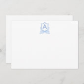 Monogramm-Wappen Personalisiert-flache Note-Karte Mitteilungskarte (Vorne/Hinten)