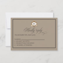 Monogramm-Wappen-RSVP-Karte