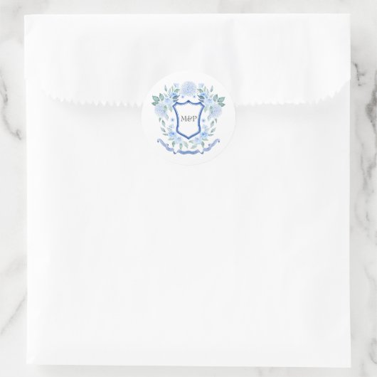 Monogramm-Wappen Runder Aufkleber (Tasche)