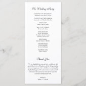 Monogramm-Wappen Schwarz | White Wedding Program C Menükarte (Rückseite)