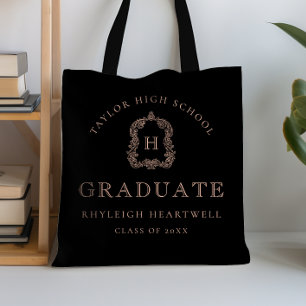 Monogramm-Wappen Schwarzrose-Abschluss Tasche