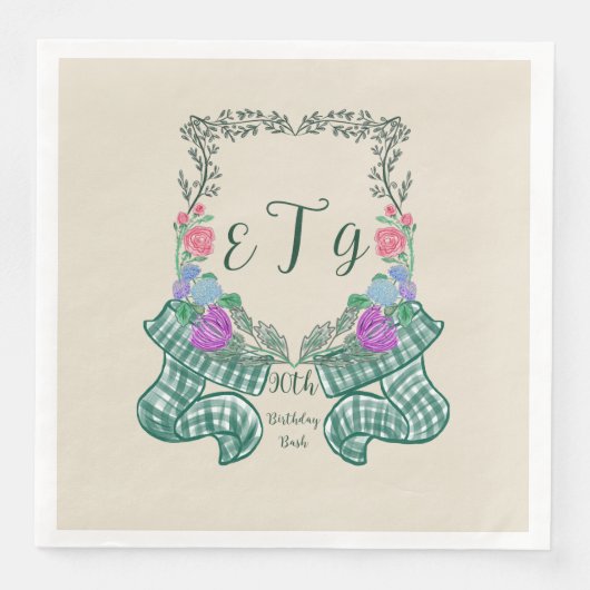 Monogramm-Wappen Serviette (Vorderseite)