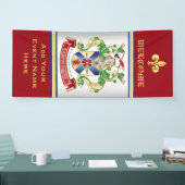 Monogramm Wappen Silberschild-Drache Banner (Messe)