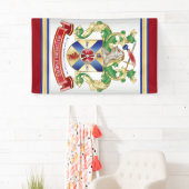 Monogramm Wappen Silberschild-Drache Banner (Insitu)