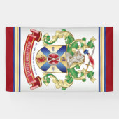 Monogramm Wappen Silberschild-Drache Banner (Horizontal)