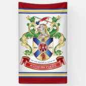 Monogramm Wappen Silberschild-Drache Banner (Vertikal)