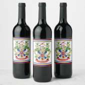 Monogramm Wappen Silberschilddrache Weinetikett (Flaschen)