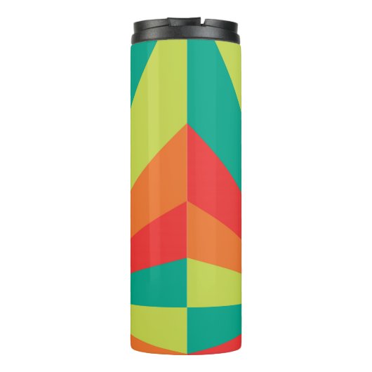 Monogramm Warm Sommer-Farbrad Muster Thermosbecher (Rückseite)