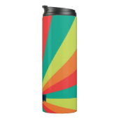 Monogramm Warm Sommer-Farbrad Muster Thermosbecher (Nach rechts gedreht)