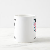 Monogramm Wasserfarbe Benutzerdefinierter Einzelbu Kaffeetasse (Mittel)