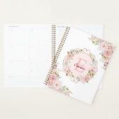 Monogramm-Wasserfarbe-Blush-Rosen-Blumen Floral Planer (Anzeige)