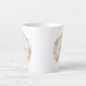 Monogramm-Wasserfarbe-Blush-Rosenblüten-Blumen Milchtasse (Vorderseite)