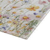 Monogramm Wasserfarbe Farbige Hübsche Wildblume Schneidebrett (Ecke)