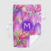 Monogramm-Wasserfarbe FLORAL Golfhandtuch (Insitu)