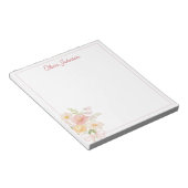 Monogramm-Wasserfarbe Hübscher Blumenstrauß Floral Notizblock (angewinkelt)