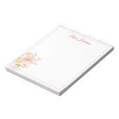 Monogramm-Wasserfarbe Hübscher Blumenstrauß Floral Notizblock (Rotiert)